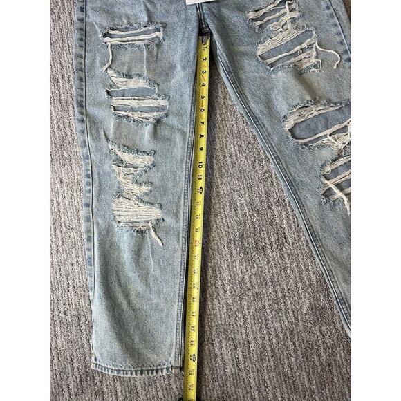 NWT Hidden Size 30” waist high Rise boyfriend straight leg jeans ripped distress - Picture 6 of 7
